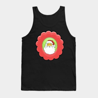 Merry Christmas Old Santa Face Tank Top